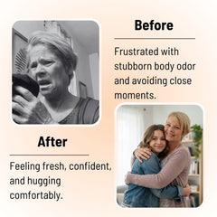 Mirai before after hair shine showing smoother, more manageable hair benefit