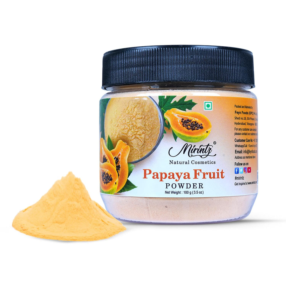 Mirintz papaya powder front packaging showing product identity and convenience