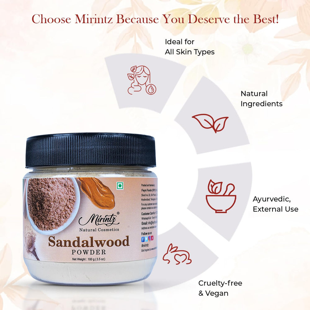 Mirintz sandalwood lifestyle spa setting with powder and rose water for home relaxation