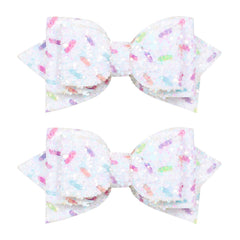 Miroksh front view of glitter sprinkle bows showing festive design and gift-ready look