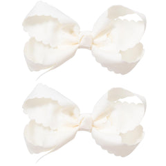 miroksh off-white bows front view showing neat pair and presentation