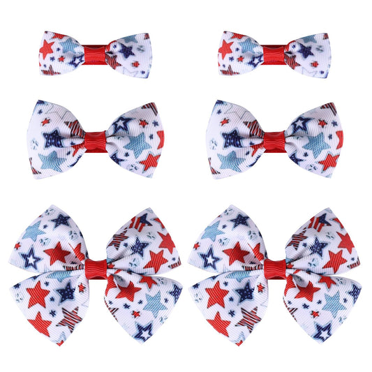 Miroksh front packaging showing six patriotic hair bows, bright and ready