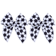 Miroksh front view of two soccer bows showcasing sporty design and team spirit