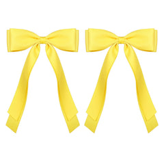 Miroksh front view of yellow bow clips showing vibrant color and shape, adds polish