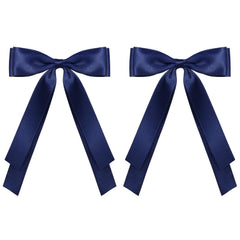 Miroksh front view navy satin bow adding refined style