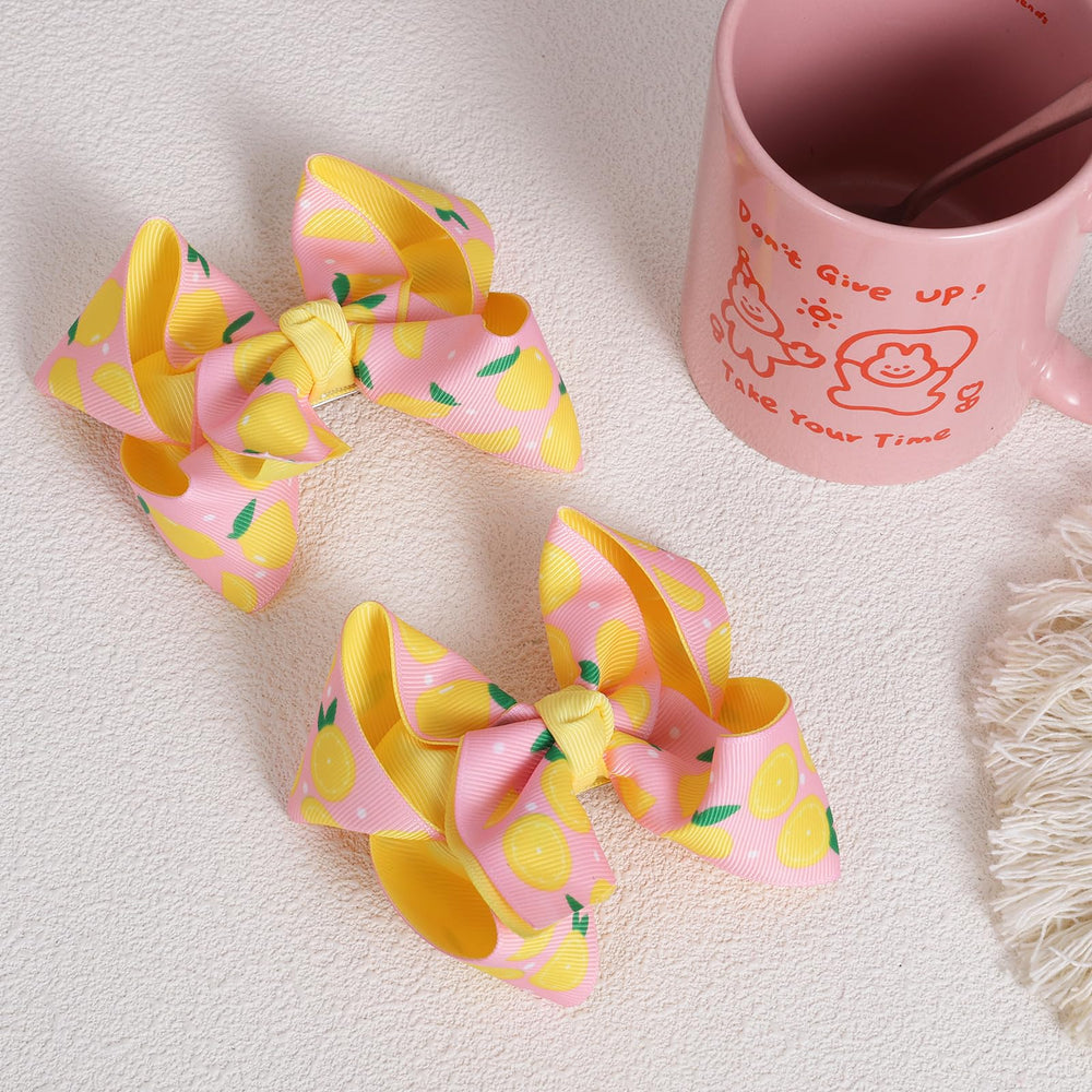 Miroksh lemon bow side detail highlighting ribbon texture and shape