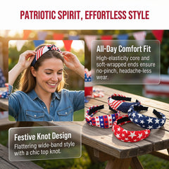 Miskate close-up of flag print fabric showing clear stars and stripes for bold festive style