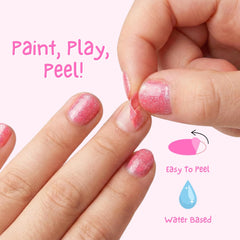 MISS NELLA swatch on a fingertip showing bright pink color