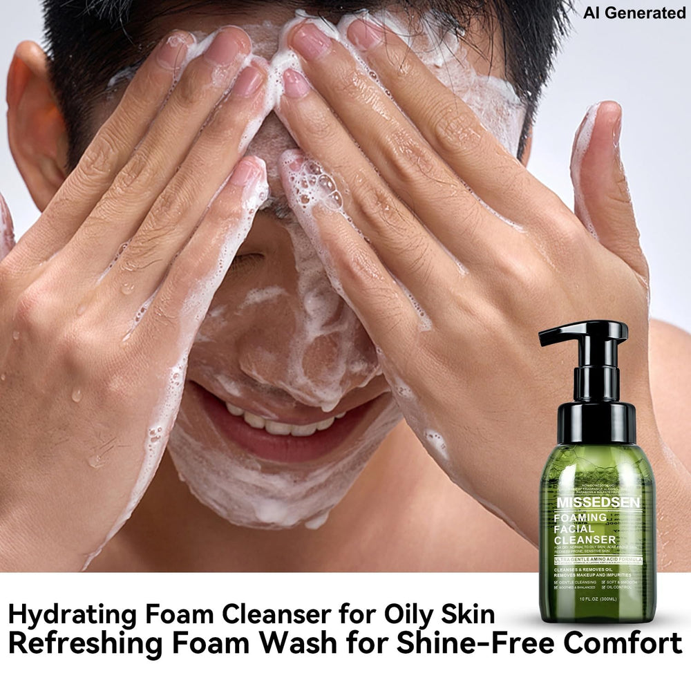 Male using MISSEDSEN in shower showing post-workout refresh benefit