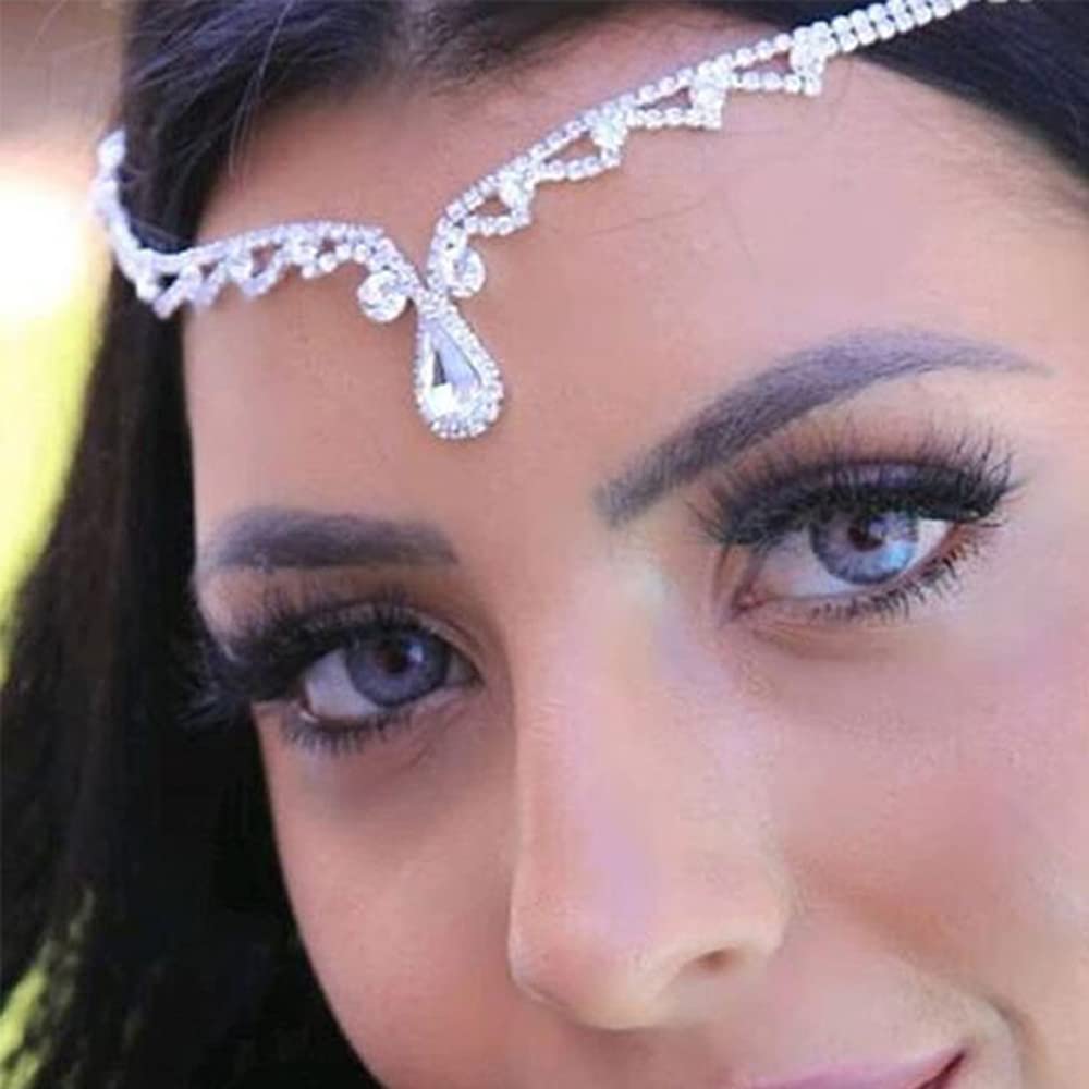 Missgrace front view headpiece showing fit and sparkle benefit elegant framing