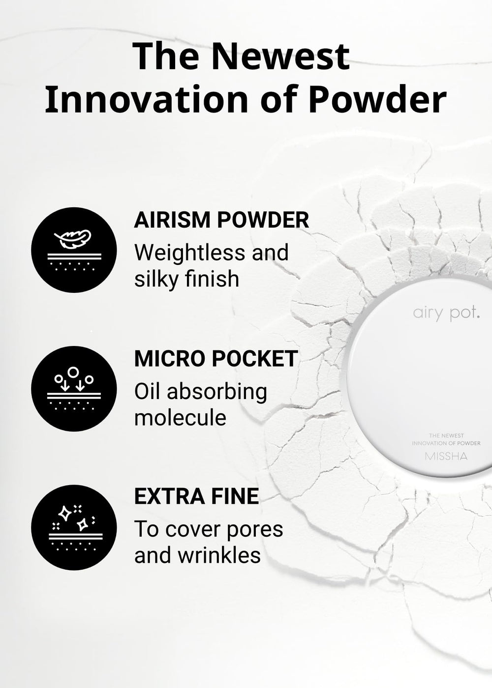 MISSHA model applying powder to T-zone to control shine and blur pores