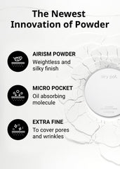 MISSHA model applying powder to T-zone to control shine and blur pores