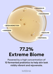 MISSHA ingredients label close-up displaying probiotic complex