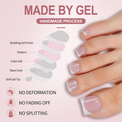 Misssix press-on toenail being applied, fast application for polished results