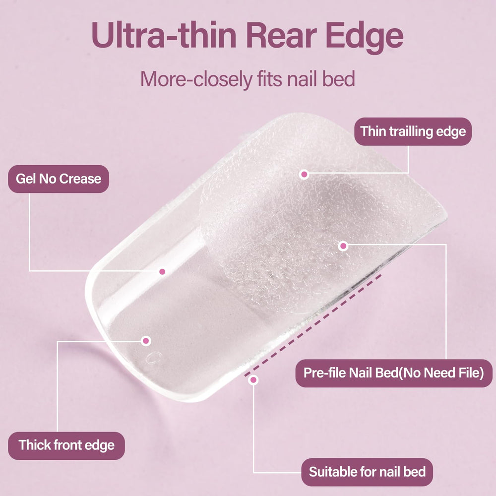 Misssix application on a finger demonstrating easy press-on placement