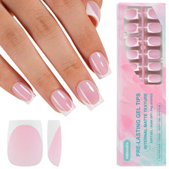 Misssix front packaging showing 150-piece French tip kit and short square design, quick application benefit