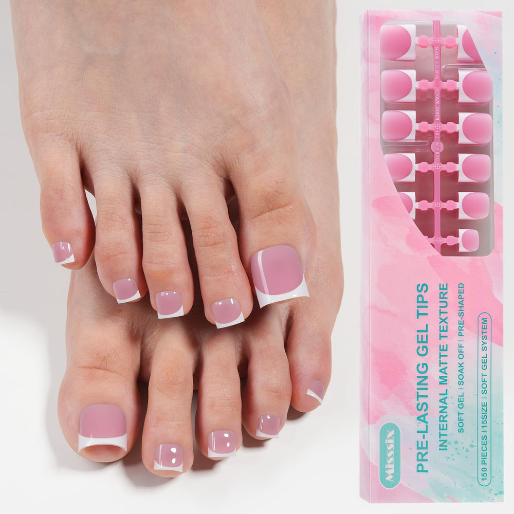 Misssix front packaging showing 150-piece French toe tip set and quick application benefit