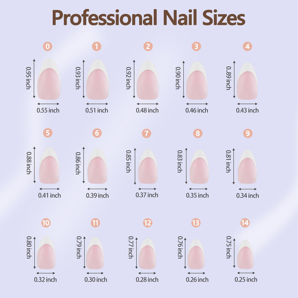 Misssix size array laid out to show 15 sizes for better fit selection