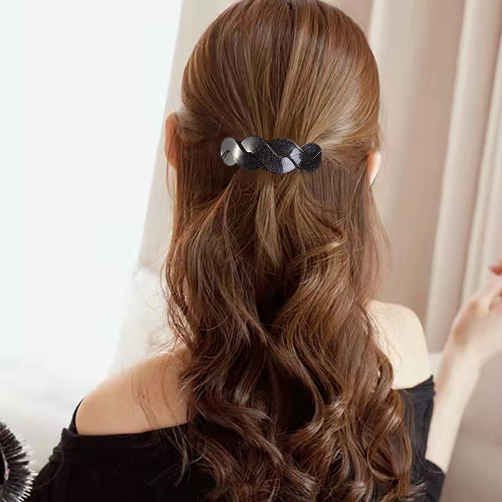 Mistofu gold and black barrettes paired in lifestyle scene for versatile outfits
