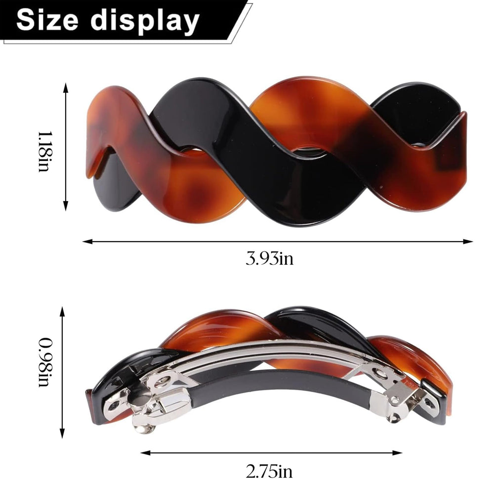 Mistofu side profile of a barrette highlighting slim shape and secure fit