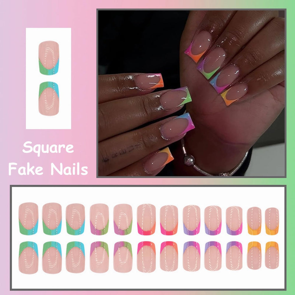 MISUD nails being applied on hand, quick at-home application benefit