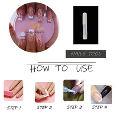 MISUD application step pressing a nail on, quick salon-style result