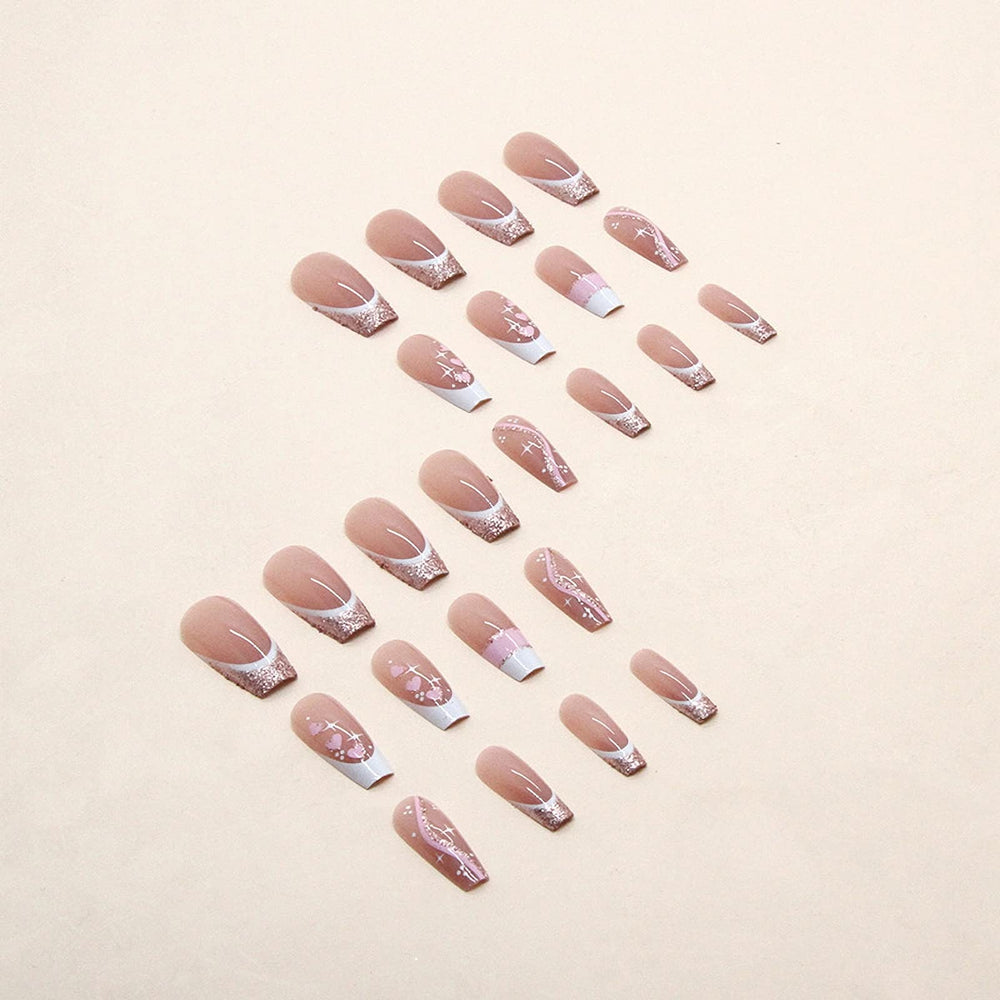MISUD glitter and heart design close-up, decorative accents for a glam look