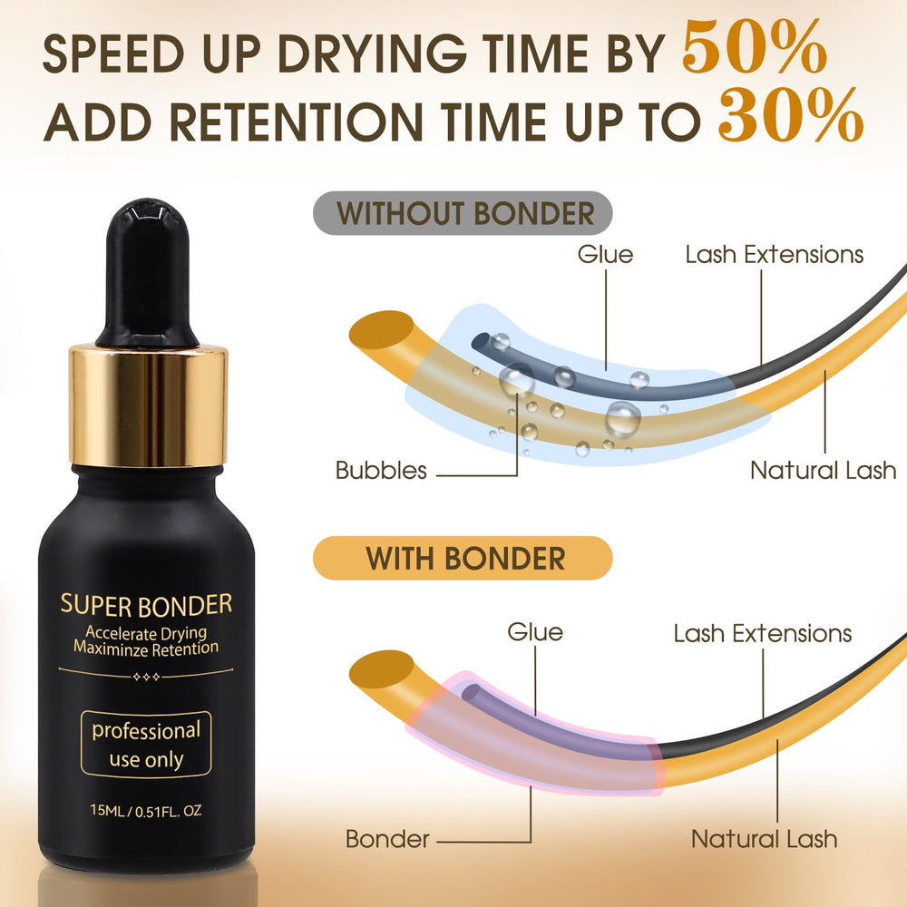 Miuffue primer being applied to natural lashes for better bonding