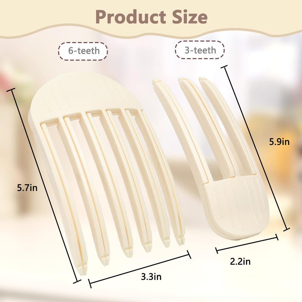 MiUWUU closeup serrated comb teeth for secure hold without creases benefit
