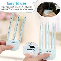 MiUWUU clip in use at hair root while blow-drying for instant natural volume