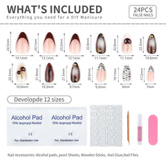 Mivota back of tray with size labels for selecting correct nail dimensions