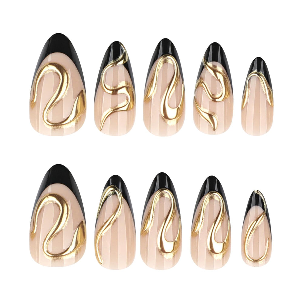 Mivota close-up of 3D gold chrome swirl offering eye-catching shine