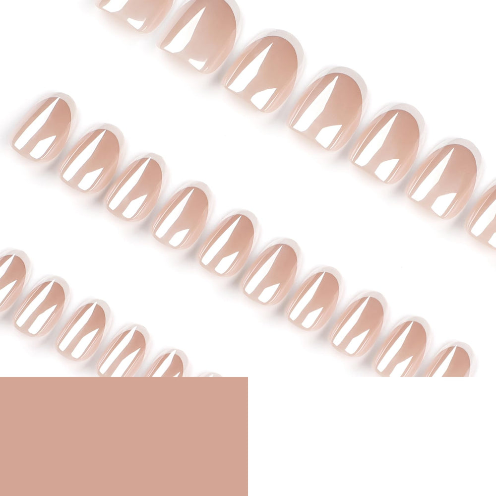 Mivota nails in hand scale image showing short oval length and natural feel benefit comfortable wear