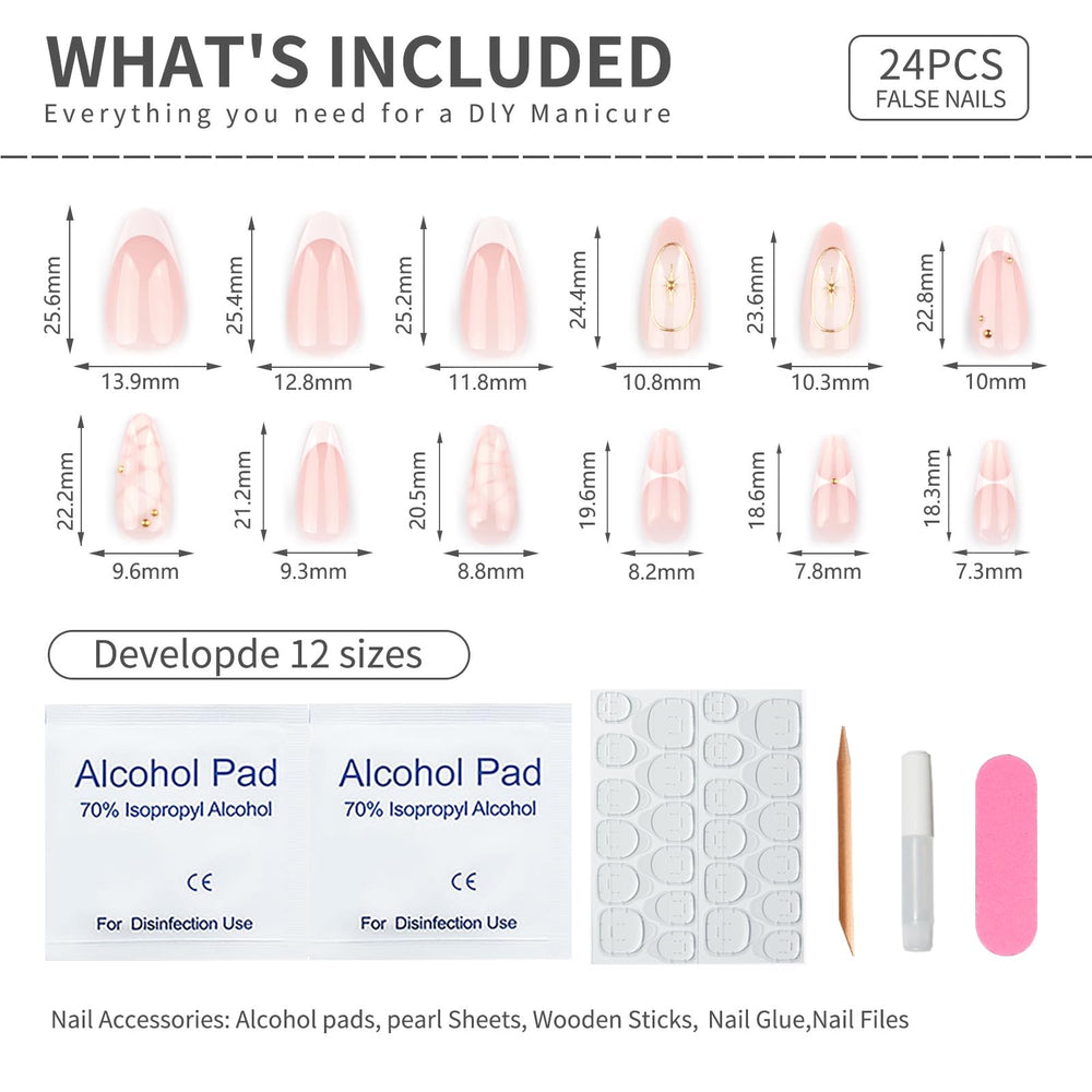 Mivota scale photo of hand wearing nails to show medium almond length and realistic fit