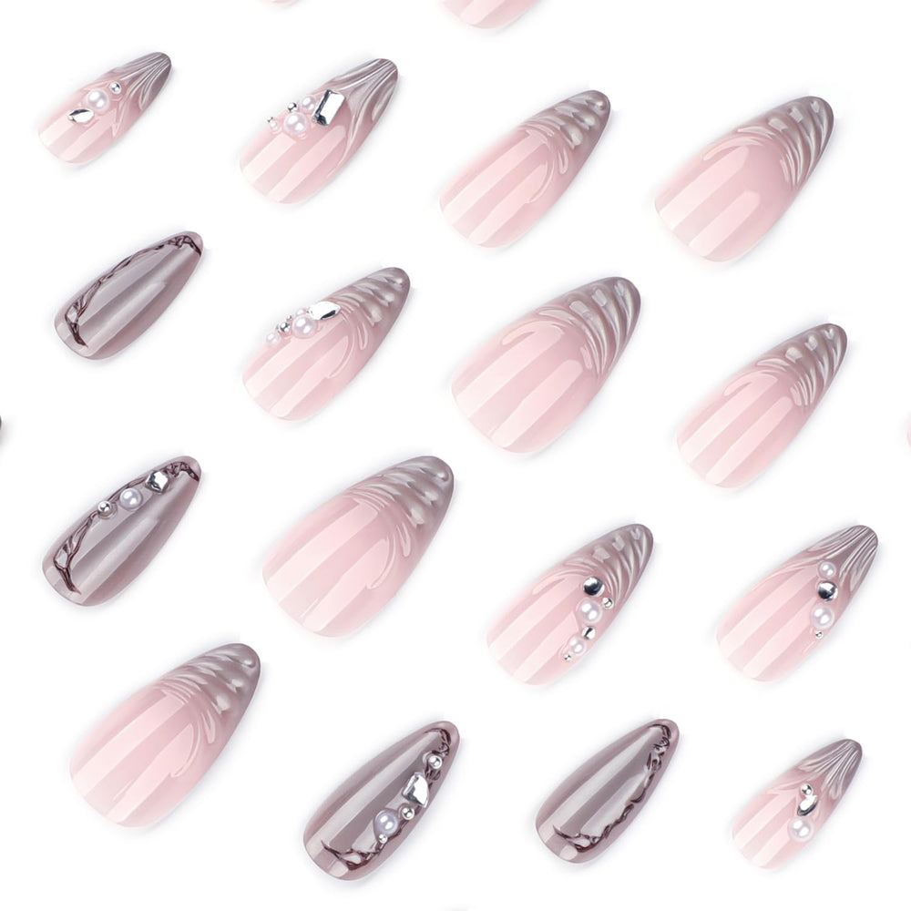 Mivota silver chrome French tip reflecting light for a polished shine