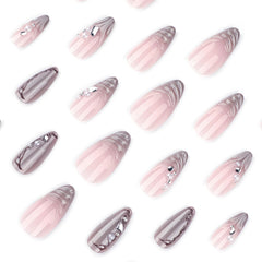 Mivota silver chrome French tip reflecting light for a polished shine