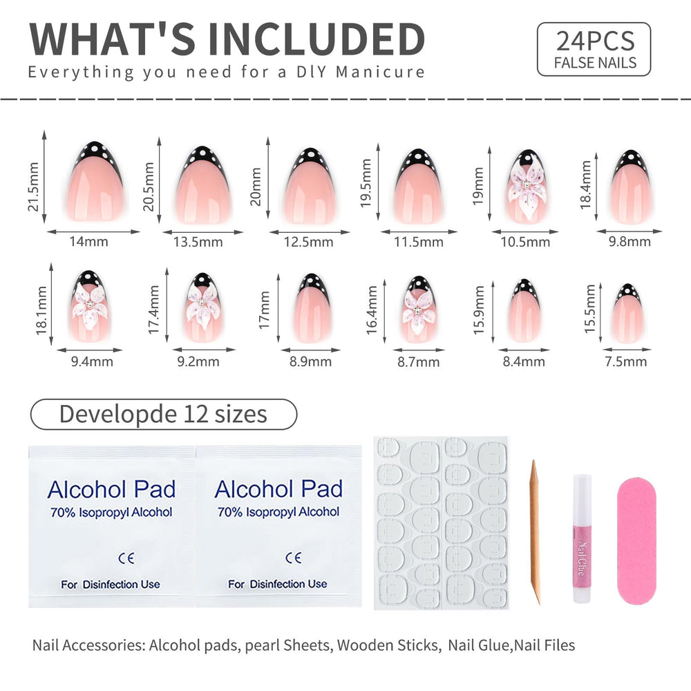 Mivota nails beside ruler demonstrating short almond length for work-friendly fit