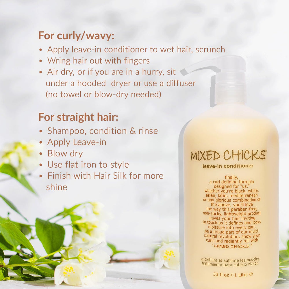 Mixed Chicks before and after photo demonstrating reduced frizz