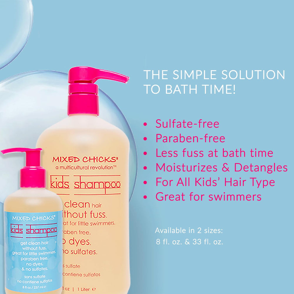Mixed Chicks shampoo foam swatch demonstrates gentle lather and mild cleansing
