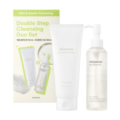 mixsoon double cleansing set packaging front view shows complete routine benefit
