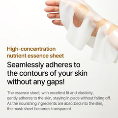 mixsoon mask worn by model relaxing to show firming and soothing effect