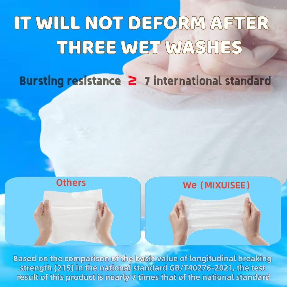 MIXUISEE towel held wet demonstrating strong wet durability