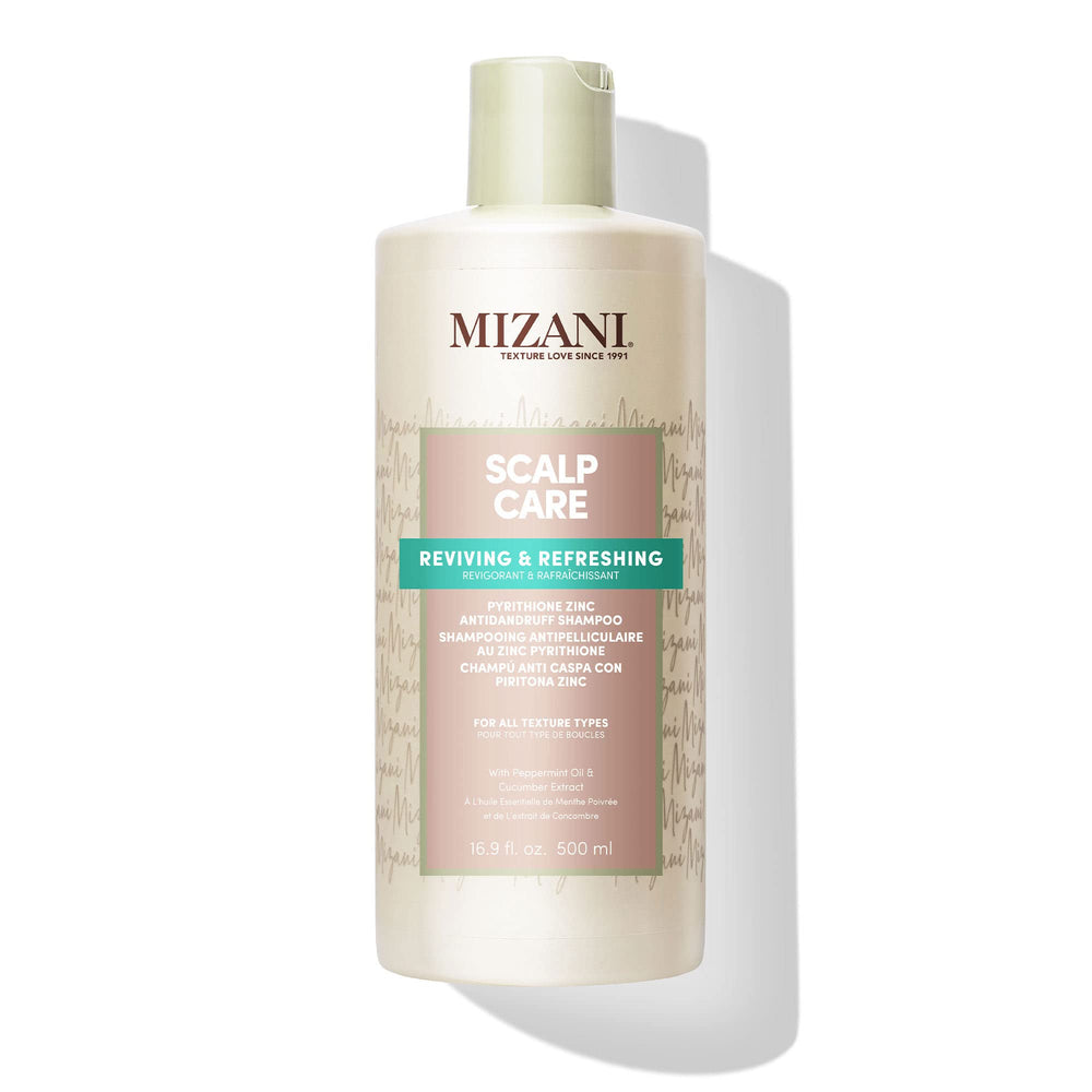 Mizani front bottle view showing product and clear branding benefit clarity