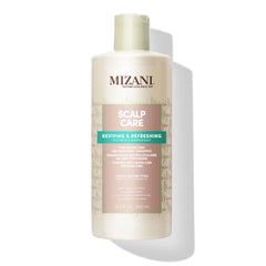 Mizani front bottle view showing product and clear branding benefit clarity