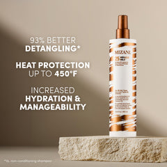 Mizani spray mist close-up demonstrating fine mist for even product distribution