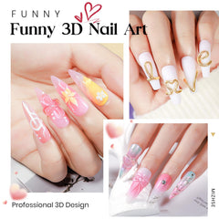 MIZHSE carved 3D floral nail art demonstrating sculpting capability and fine detail