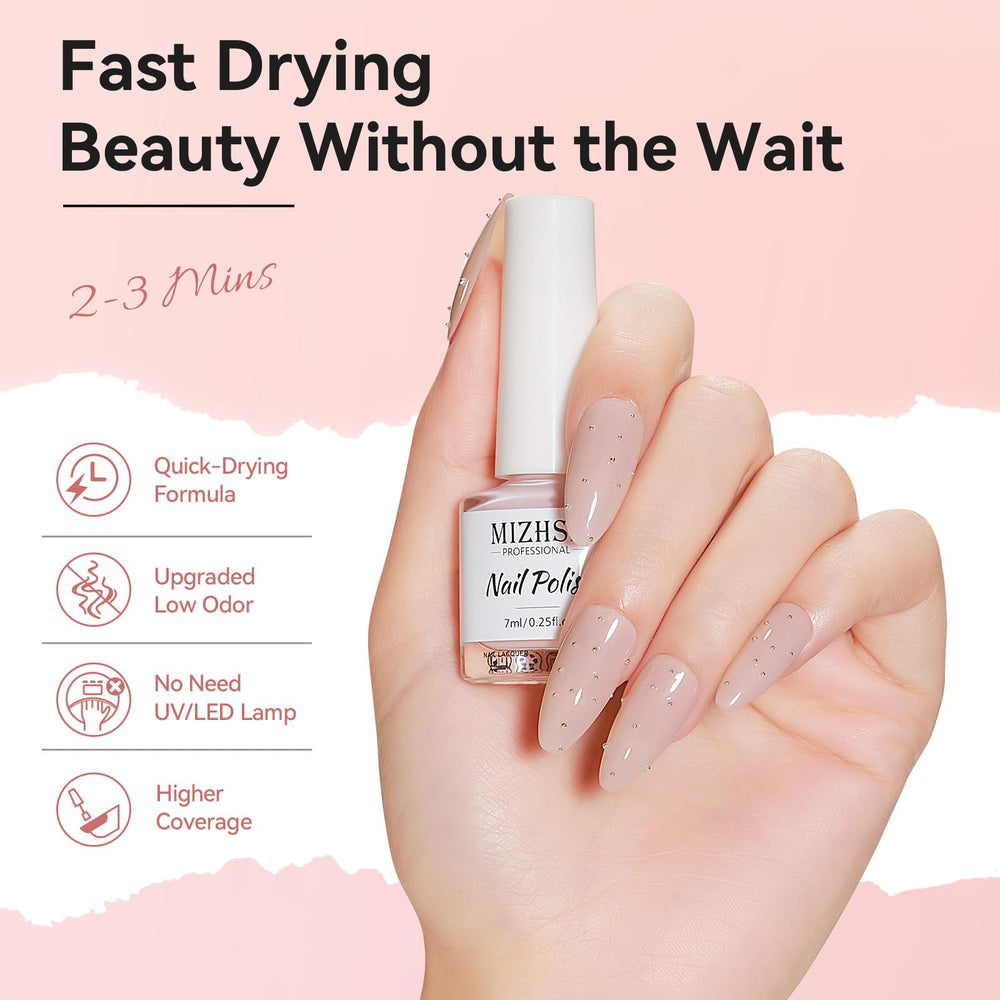 MIZHSE applying polish to nail illustrating quick-dry convenience