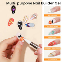 MIZHSE clear solid builder gel jar highlighting moldable texture