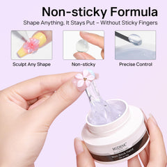 MIZHSE clear gel texture close-up demonstrating non-sticky solid consistency