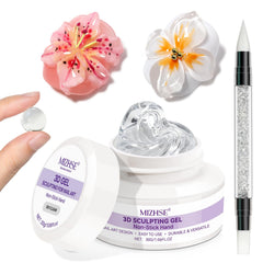 MIZHSE jar front view showing clear sculpting gel for precise nail art